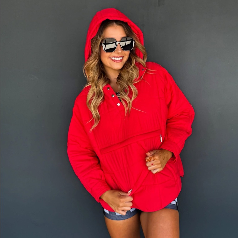 Women's Red Puffer Jacket L/XL